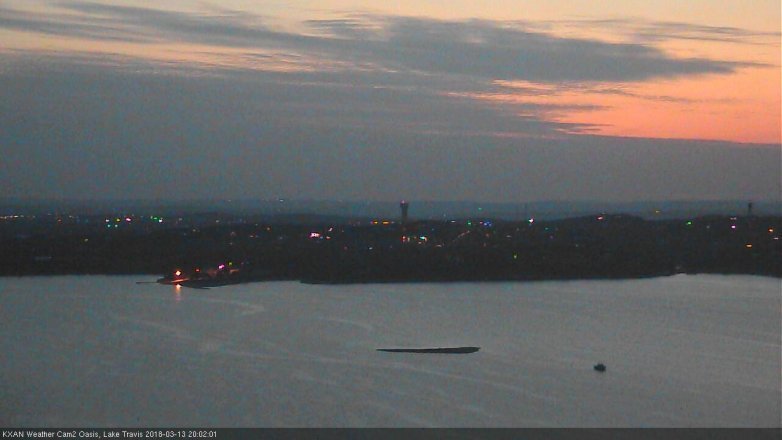 Lake Travis webcam, March 13, 2018 7:20 PM CT