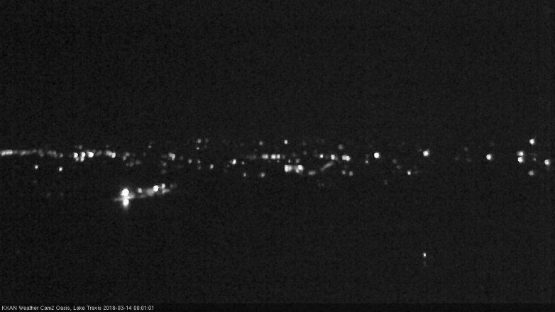 Lake Travis webcam, March 13, 2018 11:15 PM CT