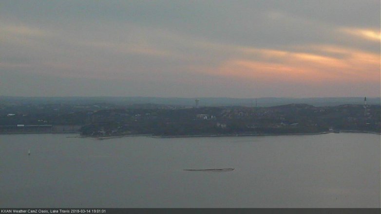 Lake Travis webcam, March 14, 2018 6:15 PM CT