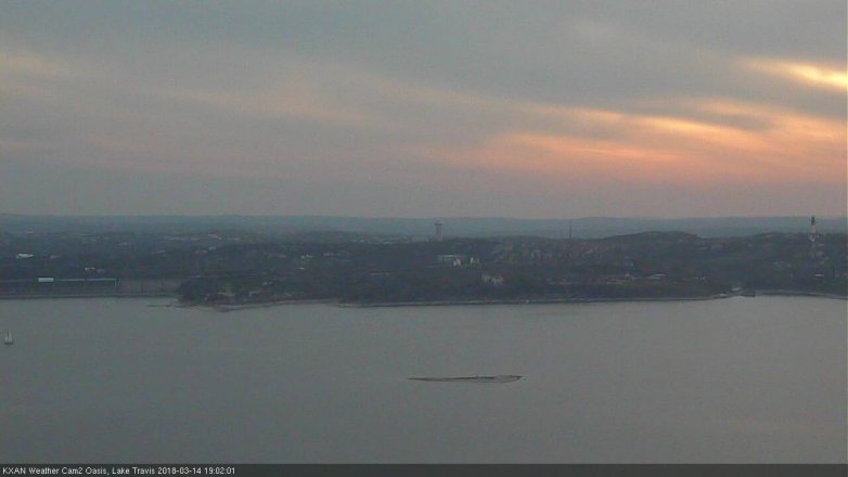 Lake Travis webcam, March 14, 2018 6:30 PM CT