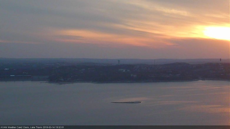Lake Travis webcam, March 14, 2018 6:55 PM CT
