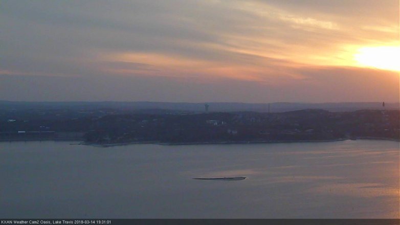 Lake Travis webcam, March 14, 2018 7:00 PM CT