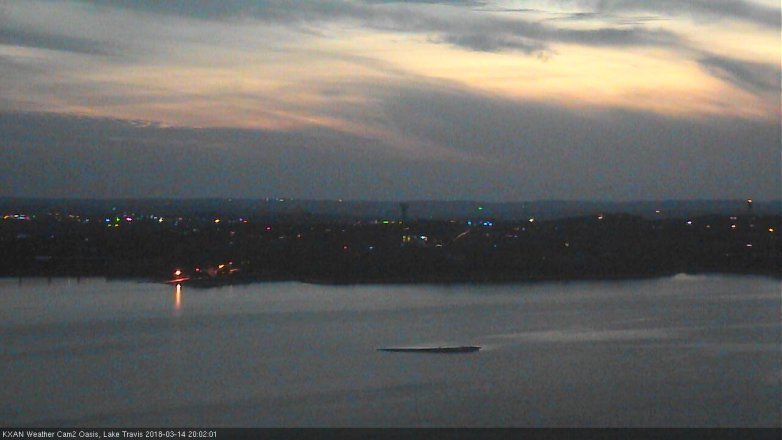 Lake Travis webcam, March 14, 2018 7:15 PM CT