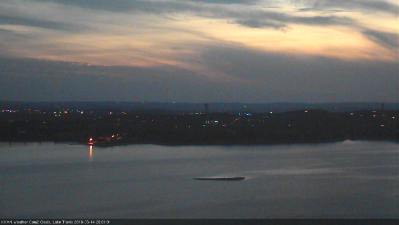 Lake Travis webcam, March 14, 2018 7:20 PM CT