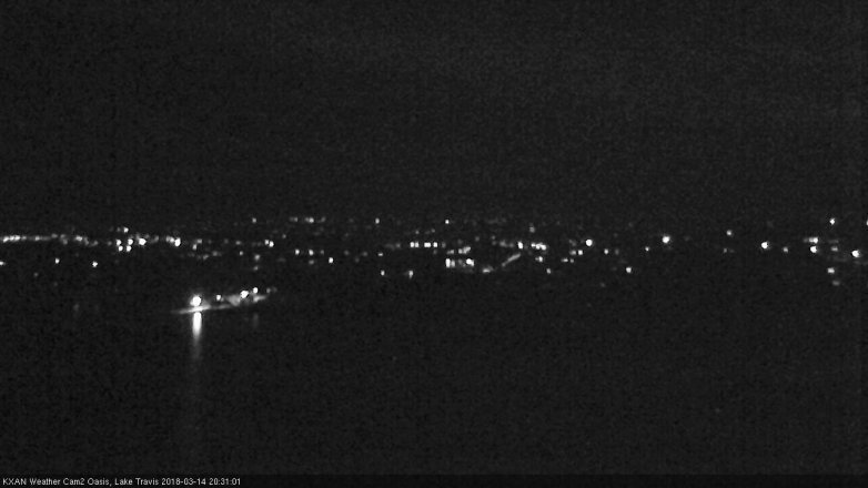Lake Travis webcam, March 14, 2018 8:00 PM CT