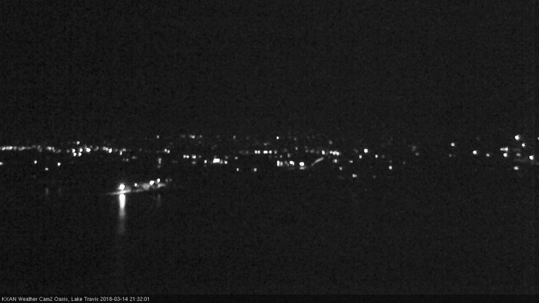 Lake Travis webcam, March 14, 2018 8:40 PM CT