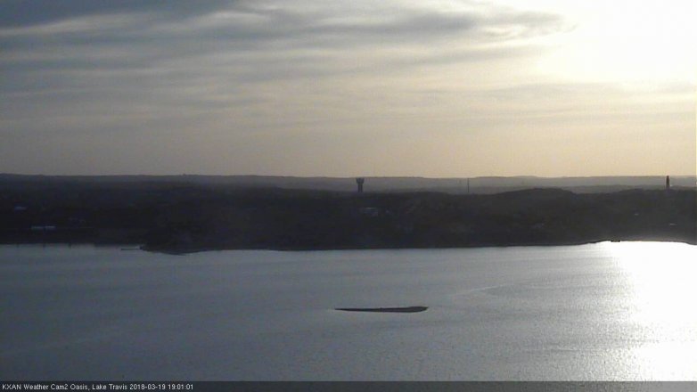 Lake Travis webcam, March 19, 2018 6:25 PM CT