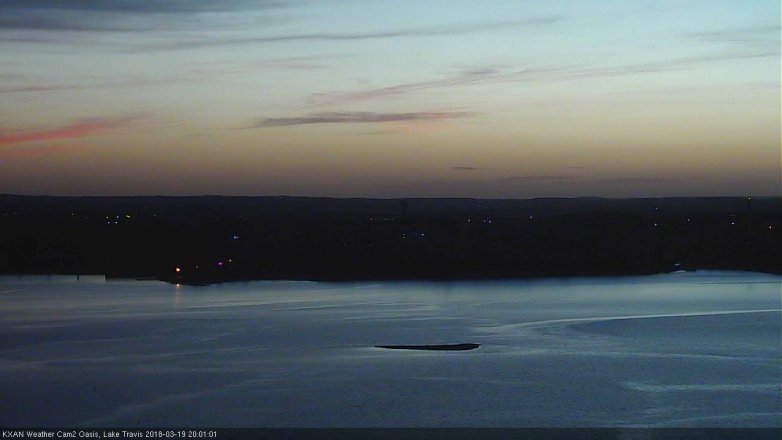 Lake Travis webcam, March 19, 2018 7:10 PM CT