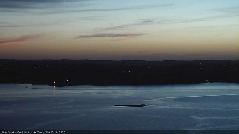 Lake Travis webcam, March 19, 2018 7:15 PM CT