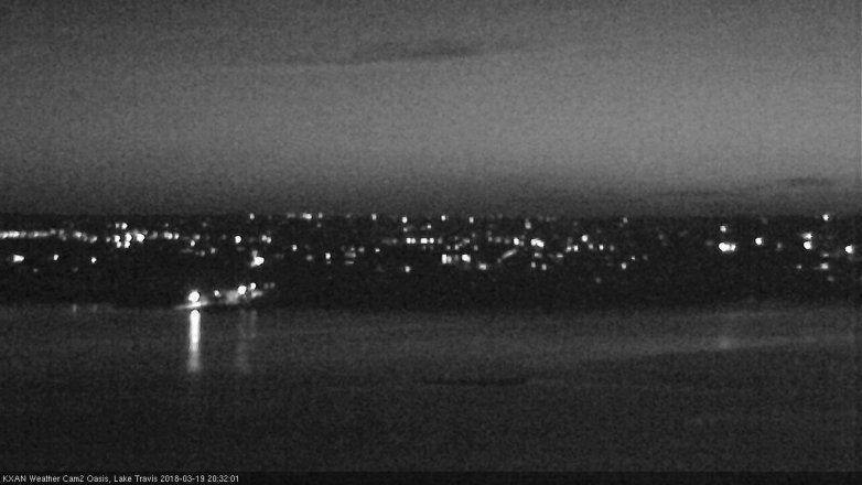 Lake Travis webcam, March 19, 2018 7:55 PM CT