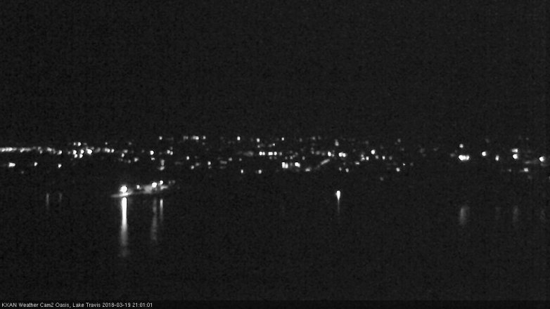 Lake Travis webcam, March 19, 2018 8:25 PM CT