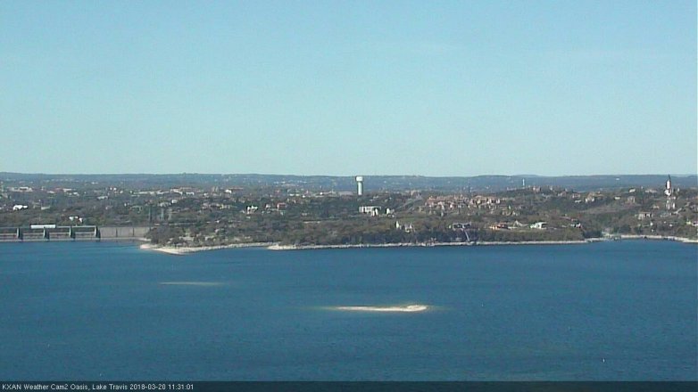 Lake Travis webcam, March 20, 2018 10:50 AM CT