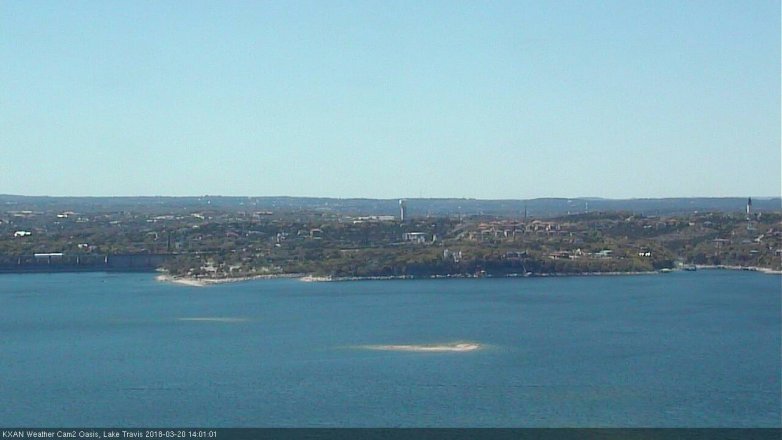 Lake Travis webcam, March 20, 2018 1:25 PM CT