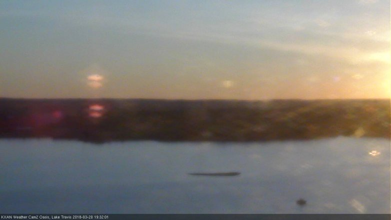Lake Travis webcam, March 20, 2018 6:55 PM CT