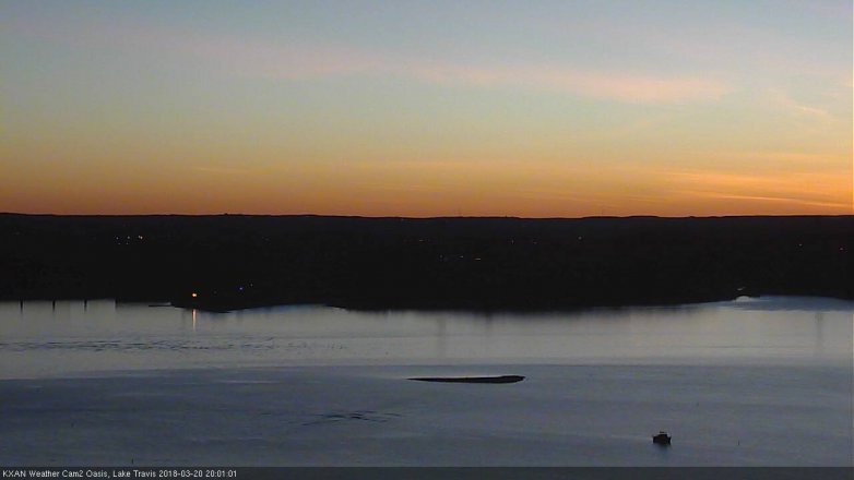 Lake Travis webcam, March 20, 2018 7:05 PM CT