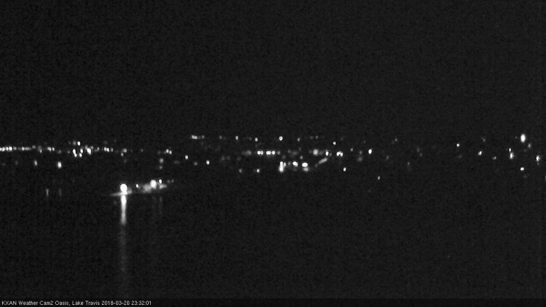 Lake Travis webcam, March 20, 2018 11:00 PM CT