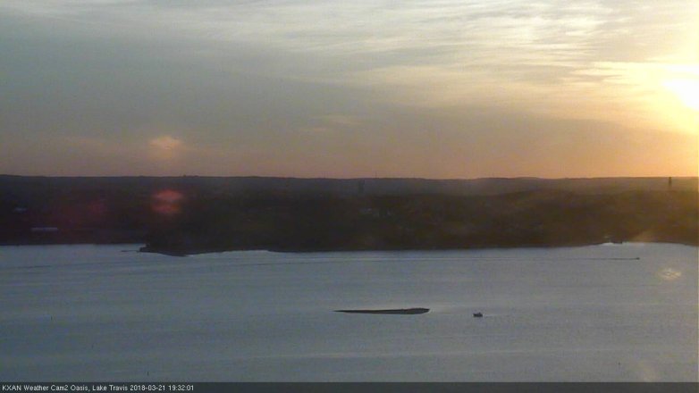 Lake Travis webcam, March 21, 2018 6:55 PM CT