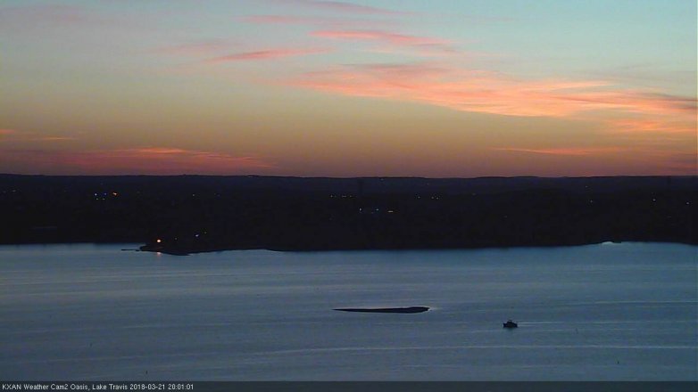 Lake Travis webcam, March 21, 2018 7:10 PM CT