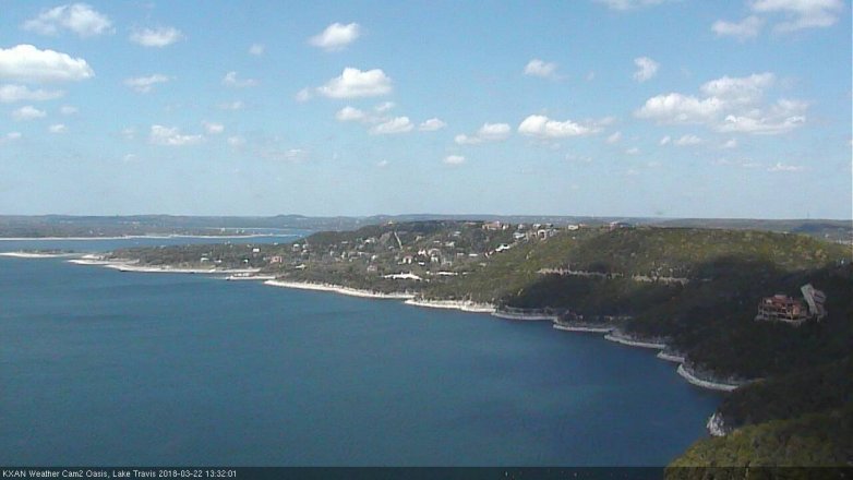 Lake Travis webcam, March 22, 2018 12:55 PM CT