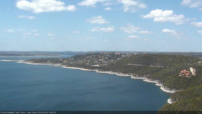 Lake Travis webcam, March 22, 2018 1:15 PM CT