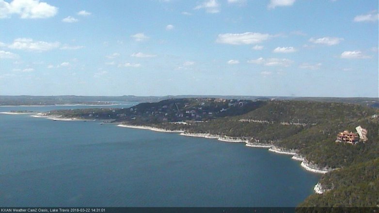 Lake Travis webcam, March 22, 2018 1:35 PM CT