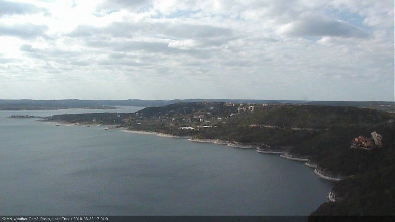 Lake Travis webcam, March 22, 2018 4:05 PM CT