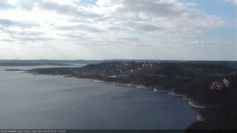 Lake Travis webcam, March 22, 2018 5:00 PM CT