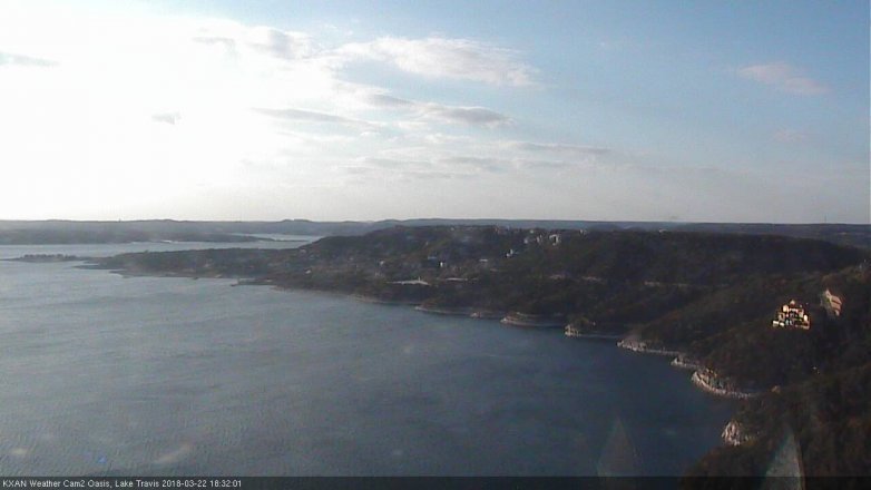 Lake Travis webcam, March 22, 2018 5:45 PM CT