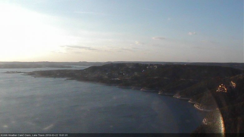 Lake Travis webcam, March 22, 2018 6:25 PM CT