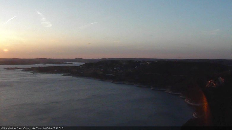 Lake Travis webcam, March 22, 2018 6:40 PM CT
