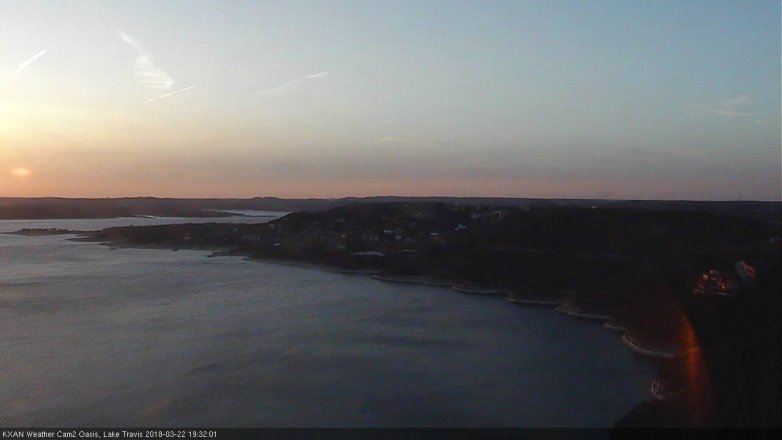 Lake Travis webcam, March 22, 2018 6:45 PM CT