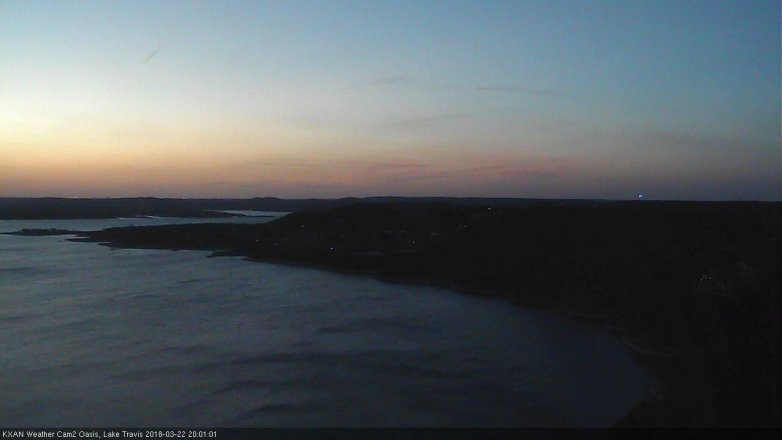 Lake Travis webcam, March 22, 2018 7:20 PM CT