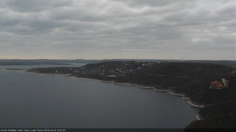 Lake Travis webcam, March 23, 2018 5:55 PM CT