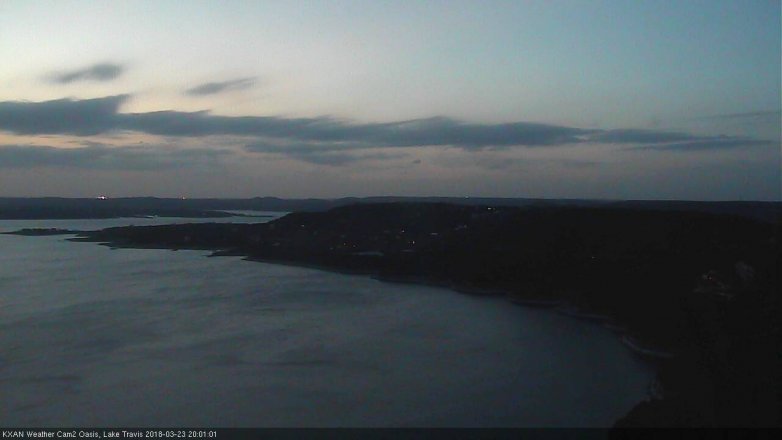 Lake Travis webcam, March 23, 2018 7:30 PM CT
