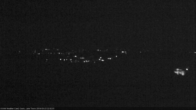 Lake Travis webcam, March 23, 2018 9:25 PM CT