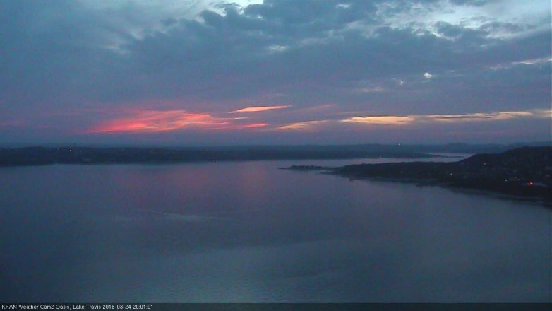 Lake Travis webcam, March 24, 2018 7:30 PM CT