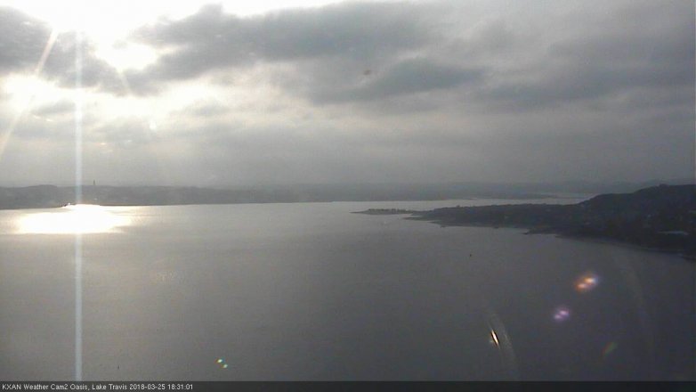 Lake Travis webcam, March 25, 2018 5:55 PM CT