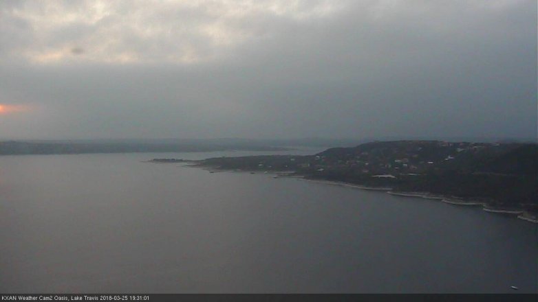 Lake Travis webcam, March 25, 2018 6:45 PM CT