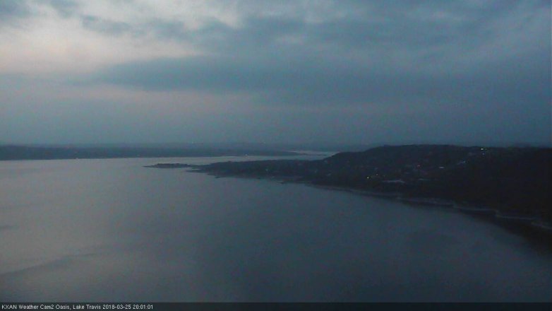 Lake Travis webcam, March 25, 2018 7:15 PM CT