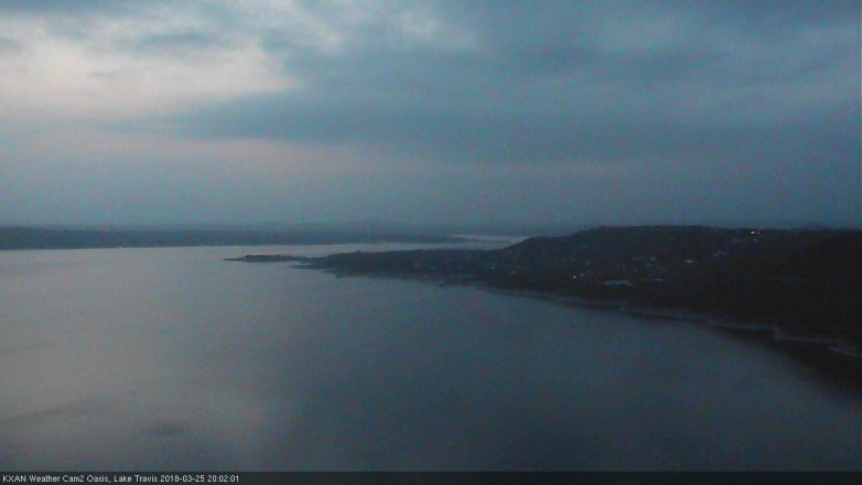 Lake Travis webcam, March 25, 2018 7:30 PM CT