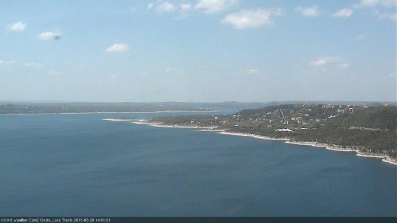 Lake Travis webcam, March 26, 2018 1:15 PM CT