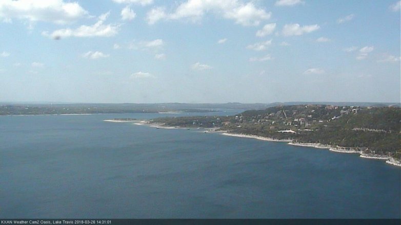 Lake Travis webcam, March 26, 2018 1:50 PM CT