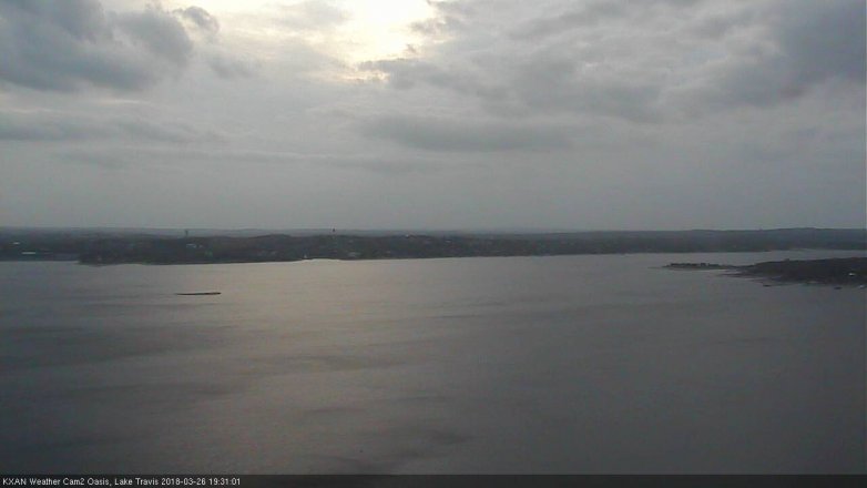 Lake Travis webcam, March 26, 2018 6:45 PM CT