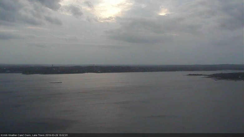 Lake Travis webcam, March 26, 2018 6:55 PM CT