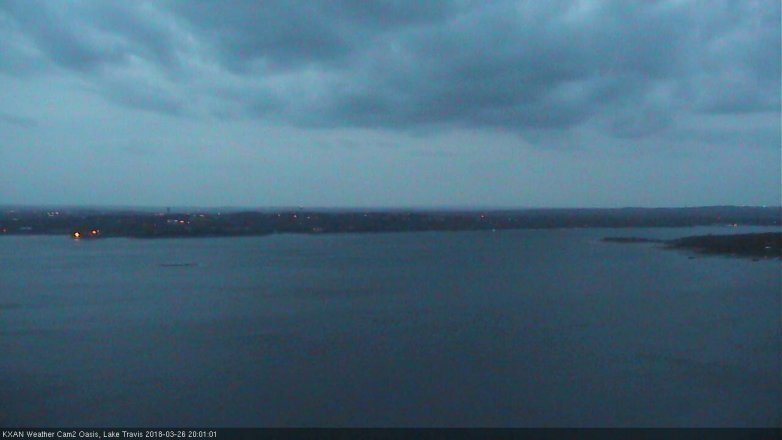 Lake Travis webcam, March 26, 2018 7:05 PM CT