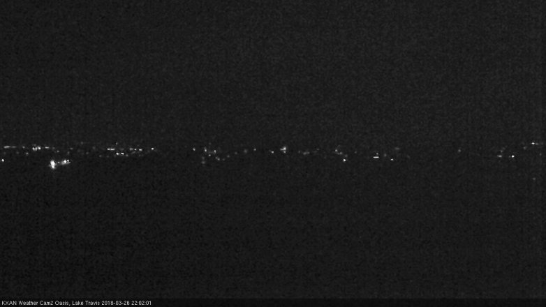 Lake Travis webcam, March 26, 2018 9:30 PM CT