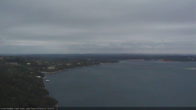 Lake Travis webcam, March 27, 2018 6:45 PM CT
