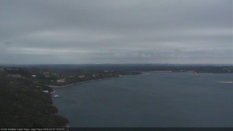 Lake Travis webcam, March 27, 2018 6:55 PM CT