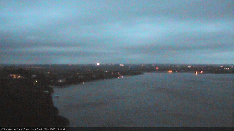 Lake Travis webcam, March 27, 2018 7:15 PM CT