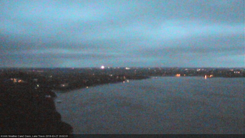 Lake Travis webcam, March 27, 2018 7:20 PM CT